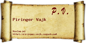 Piringer Vajk névjegykártya